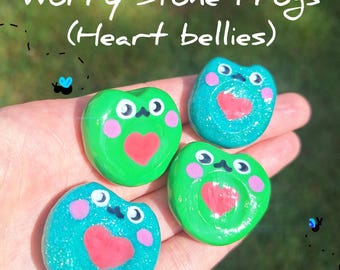 Sparkly Frog Worry Stone, Handmade Clay Fidget Charm - unique gifts
