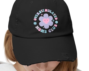 Overstimulated Moms Club Distressed Cap: Funny Mom Hat