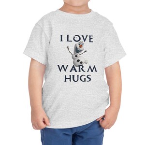 Toddler Tee - Frozen Themed I Love Warm Hugs image 1