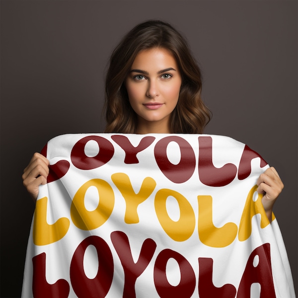 Loyola University Blanket, Loyola New Orleans Blanket, Loyola Chicago Decorations, Loyola Graduation Gift, Maroon and Gold Blanket