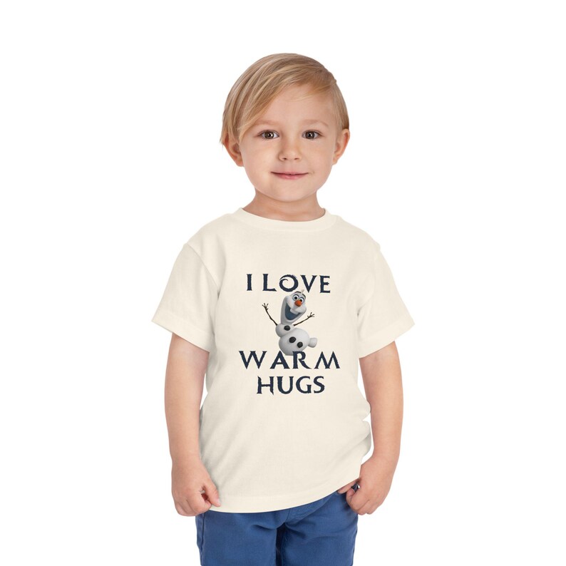 Toddler Tee - Frozen Themed I Love Warm Hugs image 3