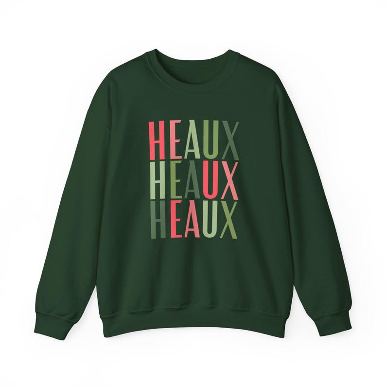 Cajun Christmas Heaux Heaux Heaux Sweatshirt, Holiday Crewneck Jumper, Xmas Gift, Funny Winter Top, Louisiana Apparel image 5