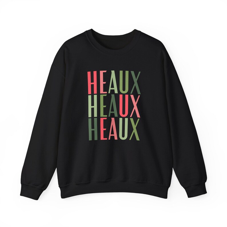 Cajun Christmas Heaux Heaux Heaux Sweatshirt, Holiday Crewneck Jumper, Xmas Gift, Funny Winter Top, Louisiana Apparel image 4