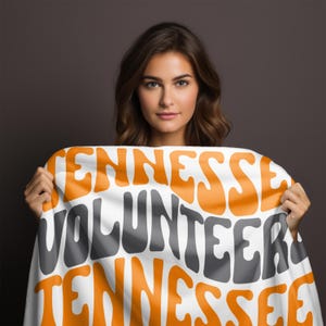 University of Tennessee, College Fleece Throw, Volunteer Fans Gift, Vols Home Decor, SEC Football, Velveteen Microfiber Blanket