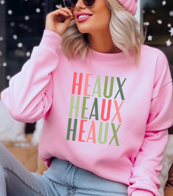 Cajun Christmas Heaux Heaux Heaux Sweatshirt, Holiday Crewneck Jumper, Xmas Gift, Funny Winter Top, Louisiana Apparel