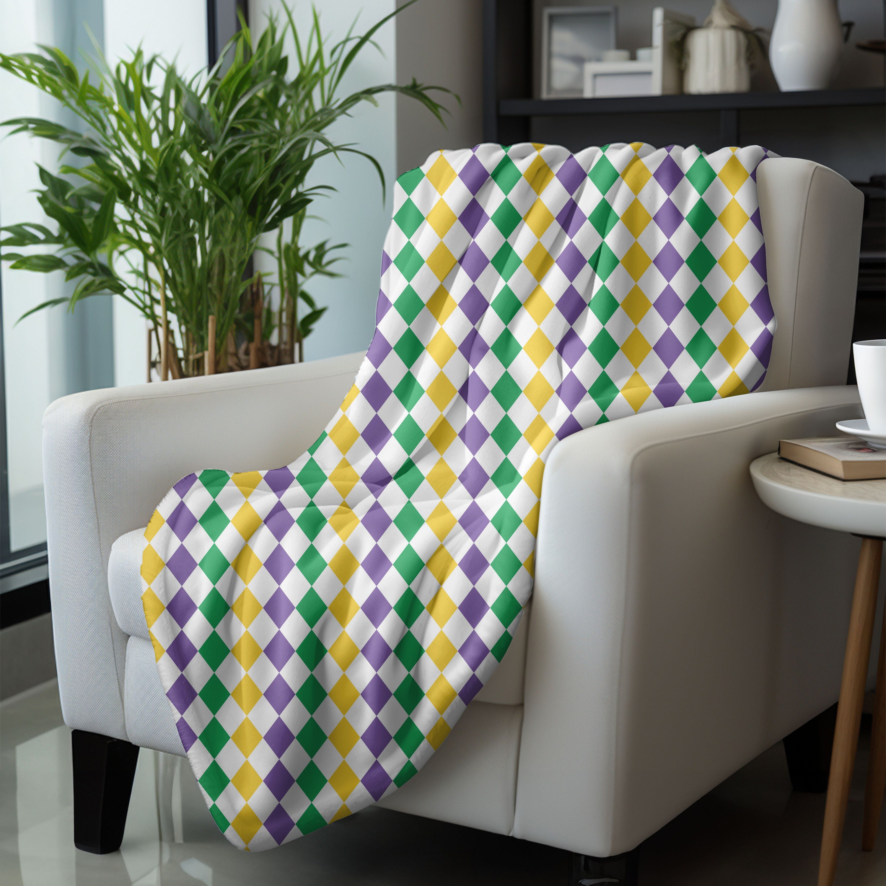 Mardi Paws Mash-Up Fleece Throw Blanket (Choose your print)