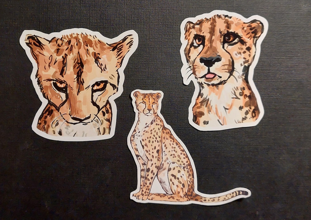 Cheetah Stickers - Etsy UK