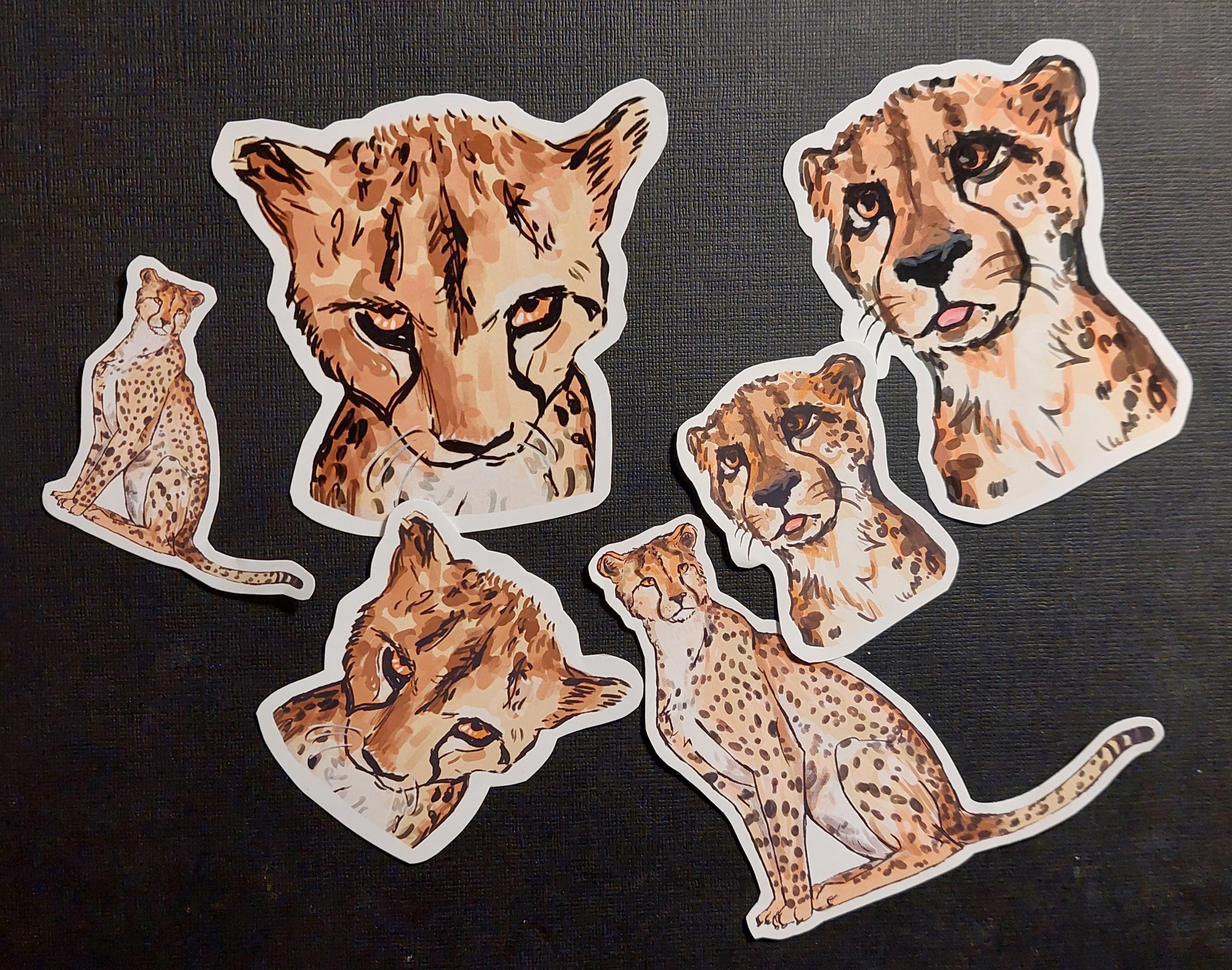 Cheetah Stickers - Etsy UK