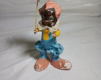 Rare antique folk art paper mache clown