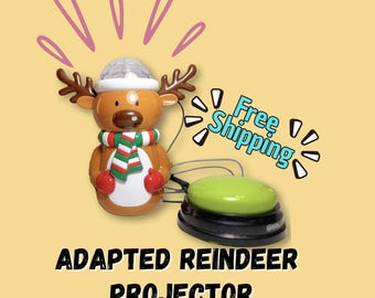 Christmas Reindeer Light Projector – Adapted Toy for Special Needs, Compatible with Switch Button