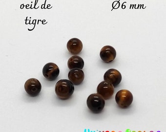 10/20 round tiger eye beads Ø 6 mm natural stones jewelry creation