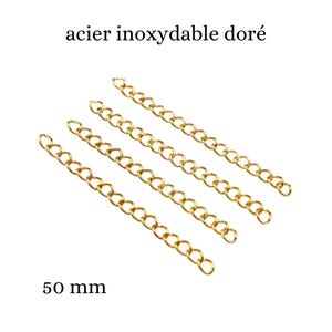 5 cm gold stainless steel extension chains necklace extension set of 5 or 10
