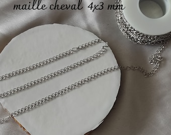 chaine maille cheval acier inoxydable 1m 2m