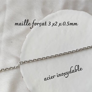 chaine acier inoxydable maille forçat 3x2x0.5mm création pour bijoux image 3