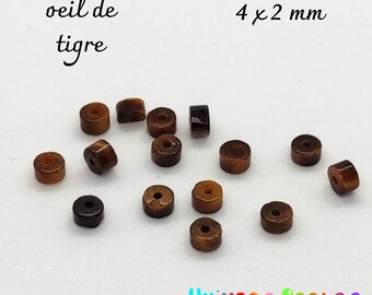 10/20 heishi tiger eye beads 4x2 mm natural stones jewelry creation