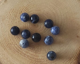 10 perles ronde sodalite 8 mm pierres naturelles création bijoux