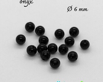 10 / 20 perles ronde onyx noir Ø 6 mm pierres naturelles création bijoux