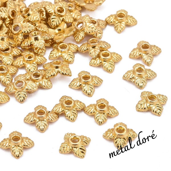 20 coupelles fleur métal doré 6x6mm - création bijou perles