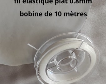 bobine de fil élastique multibrins plat blanc 0.8mm