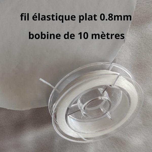 bobine de fil élastique multibrins plat blanc 0.8mm