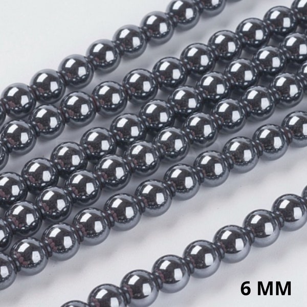 perles hématite ronde 6/8mm