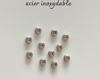 20 perles rondelle intercalaire acier inoxydable 4 x 1.7 mm - création bijoux