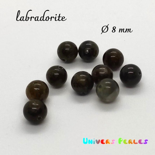 10 / 20 perles ronde labradorite Ø 8 mm pierres naturelles création bijoux