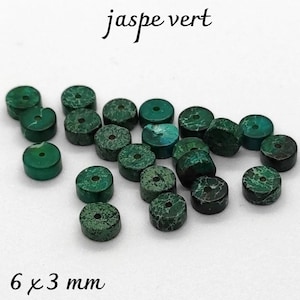 10 grüne Jaspisperlen 6x3 mm Natursteine Heishi-Perlen-Schmuckkreation