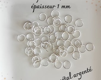 100 / 200 offene Verbindungsringe 10 mm Dicke 1 mm Silbermetall