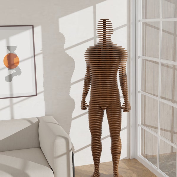 décoration sculpture paramétrique - Homme mannequin - Taille réelle - fichier numérique découpe DIY