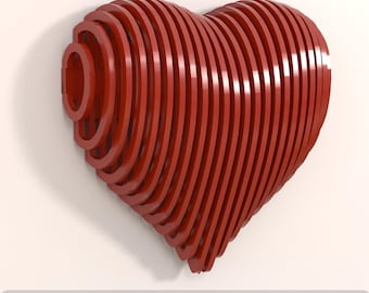 parametric wall art decor - minimalist heart - CNC and laser cutting files - acoustic panel