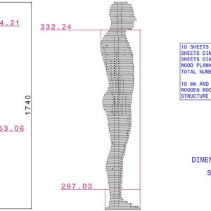 décoration sculpture paramétrique Homme mannequin Taille réelle fichier numérique découpe DIY image 8