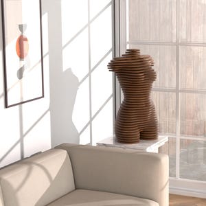 Decoração de escultura paramétrica - Manequim de tronco feminino - Tamanho real - Arquivos de corte CNC e laser