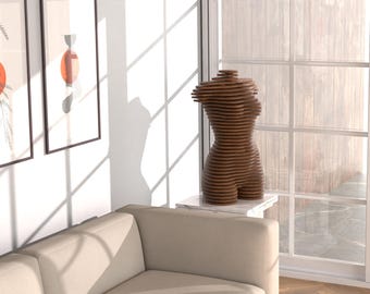 Parametric sculpture decoration - Female torso mannequin - Life-size - CNC and laser cutting files