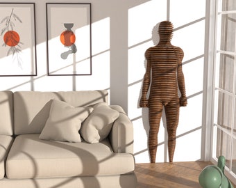 parametric wall decoration - Mannequin man sculpture - Real size - DIY cutting digital file