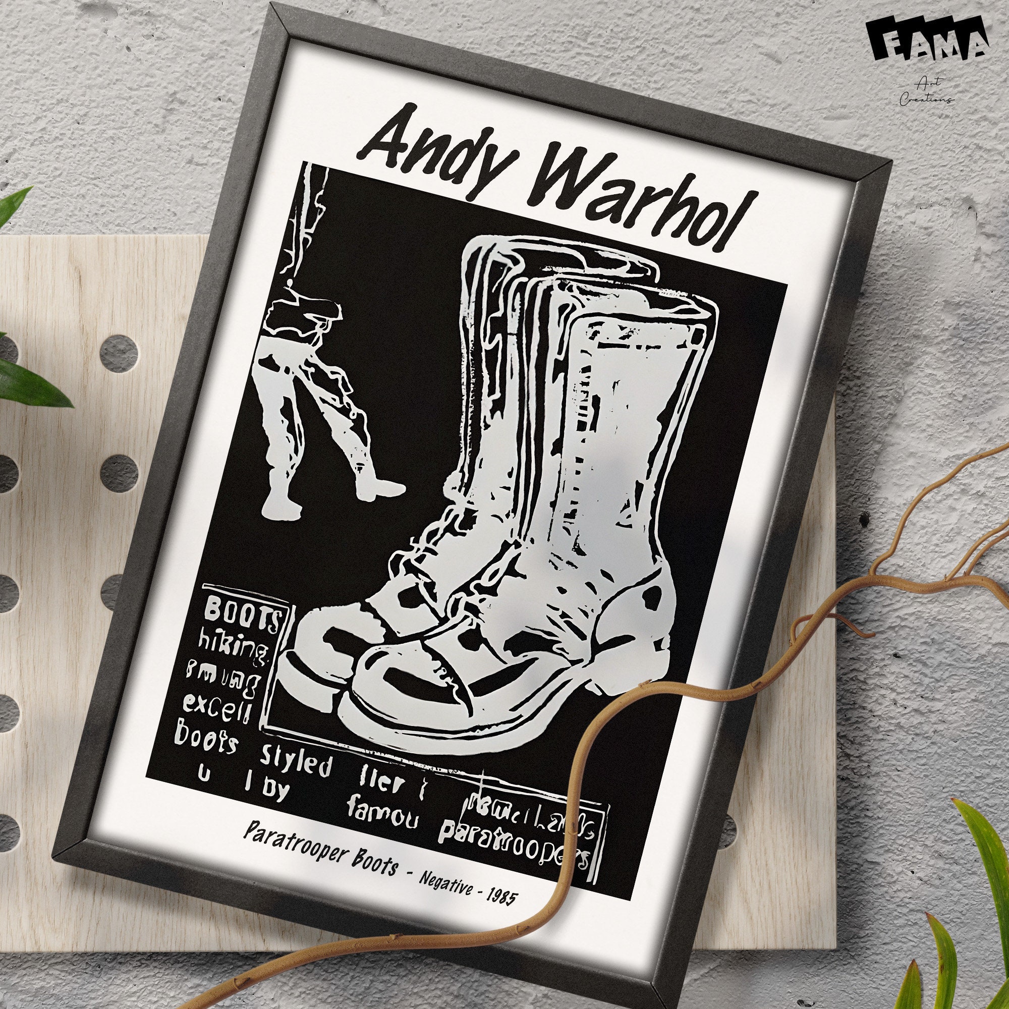 Andy Warhol Poster Paratrooper Boots Negative 1985 Warhol - Etsy