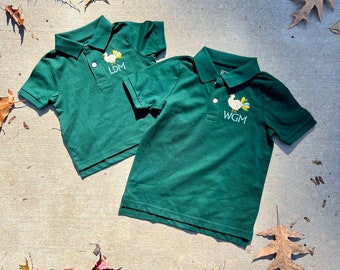 Toddler Embroidered Monogrammed Fall Polo, Toddler Polos, Embroidered Toddler Polo Shirts, Turkey Embroidered Toddler Polo, Fall Embroidery