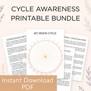 Menstrual Cycle Tracker Printable | Feminine Cycle Awareness Journal | Digital Moon Cycle Template PDF