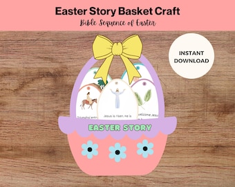 Easter Story Basket Printable, Christian Easter Craft for Kids, Bible Activity, Sunday School & Homeschool Printable, JW Religious Ed