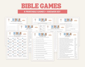 Bible Games for Adults, Christian Youth Group, Women's Ministry Games, Bible Quiz, Sunday School Trivia Party Activities