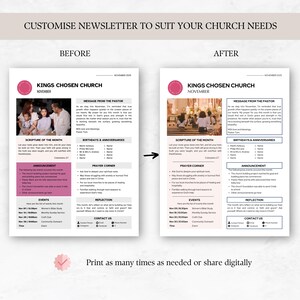 12 Months Editable Church Newsletter Template, Canva Monthly Newsletter ...