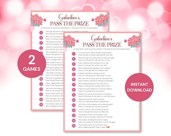 Galentines Pass das Preisspiel, Valentinstag Geschenk Austausch Spiel, Girls Night Pass das Geschenk, Galentines Links Rechts Gedicht, Teen Party