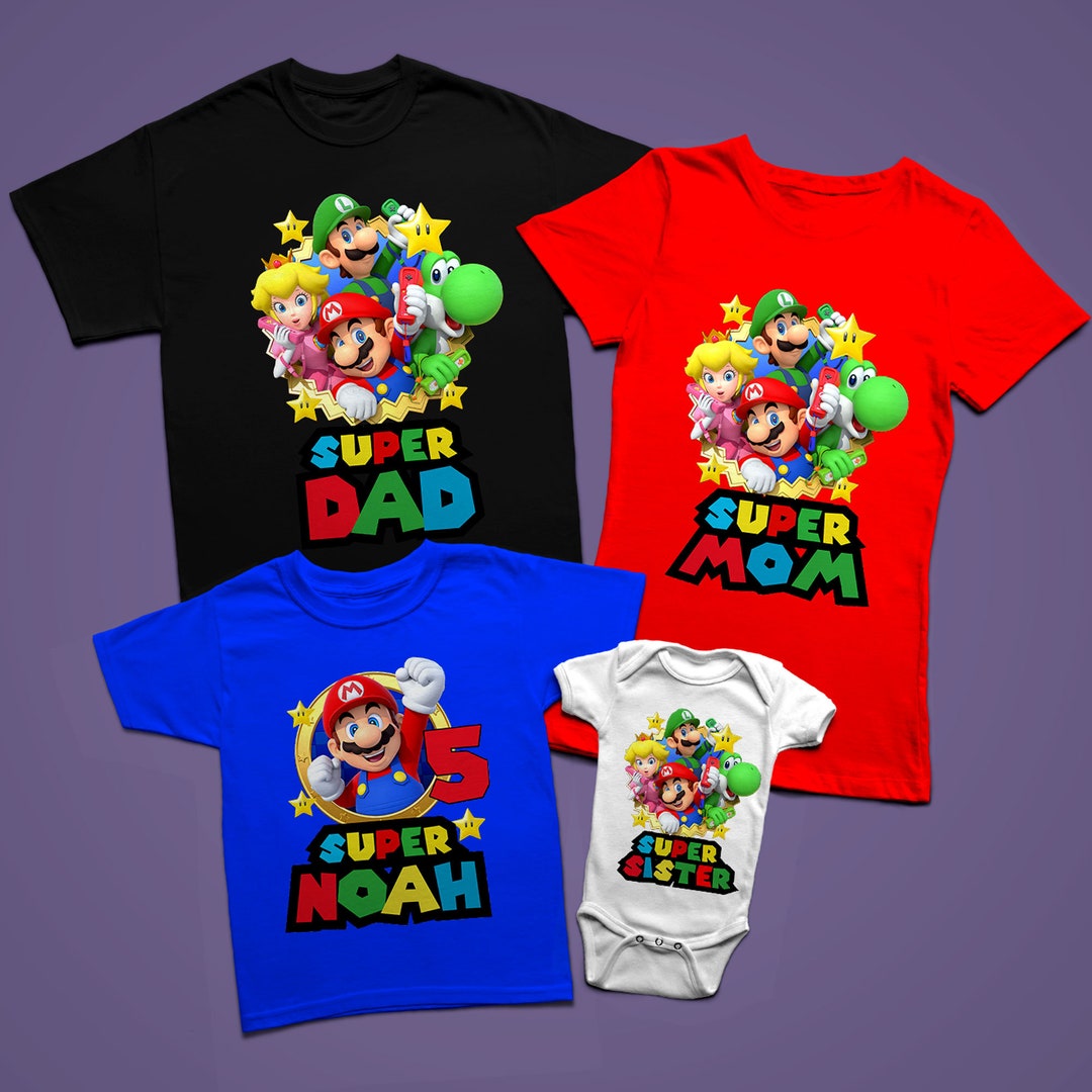 Super Daddio/super Mammio/super Kiddo/super Mario Family - Etsy