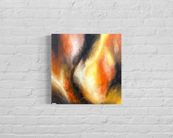 Peinture acrylique abstraite : Flammes