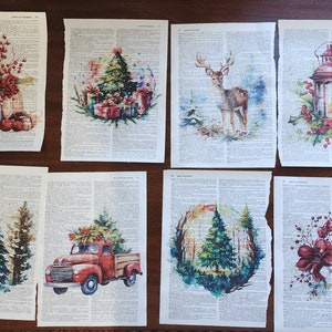 Vintage Weihnachten - Wörterbuch Drucke