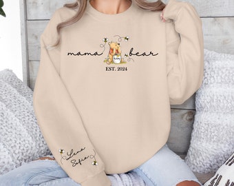Custom Mama Bear Sweatshirt: Personalized Mom Gift with Kid Name