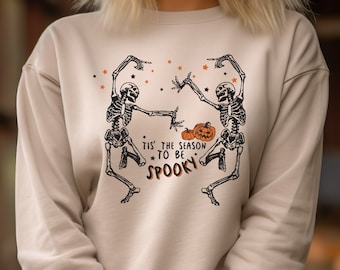 Dancing Skeleton Sweatshirt: Spooky Season Costume Shirt