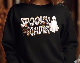 Spooky Mama Shirt, Retro Halloween Shirt for Mother, Halloween Mom Shirt Gift, Halloween Gift for Her, Mama Sweatshirt, Halloween Mama Gift