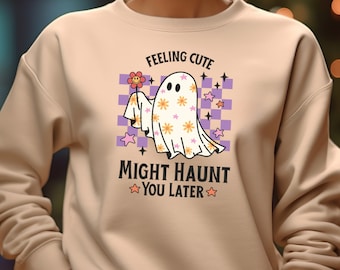 Cute Ghost Shirt Fall, Spooky Season Ghost Sweatshirt, Spooky Ghost Hoodie, Spooky Vibes Shirt, Halloween Crewneck Shirt, Womens Mens Shirt