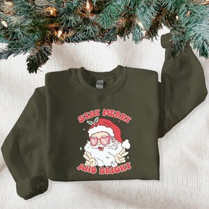 Stay Merry And Bright Shirt, Christmas Gift, Gift For Her, Holiday Sweater, Group Shirt, Christmas Crewneck, Family Christmas, Santa Shirt